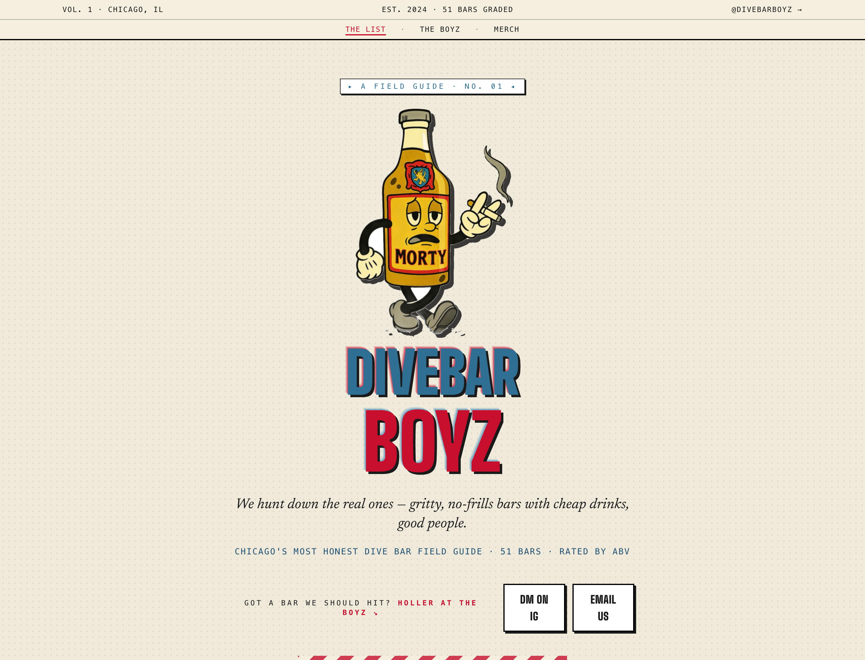 Divebar Boyz — Chicago dive bar editorial field guide