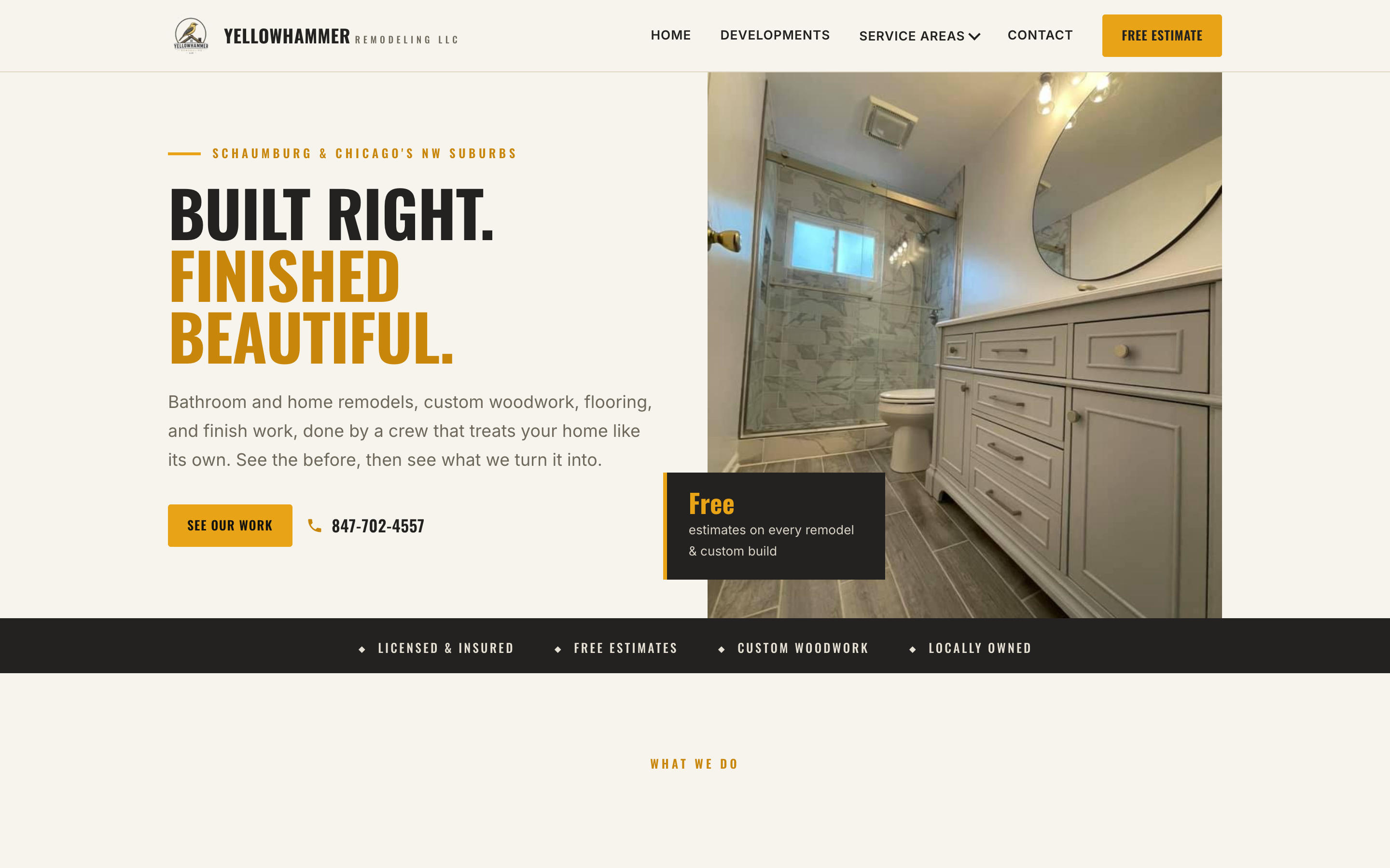 YellowHammer Remodeling LLC · Chicagoland remodeling and custom woodwork